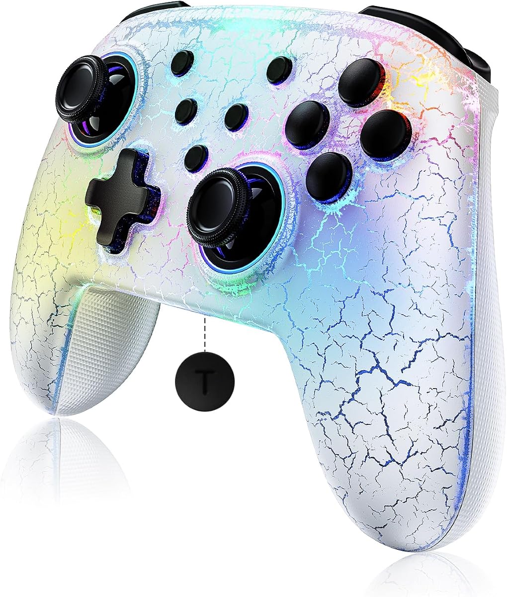 Wireless Controller (No Deadzone) for Switch 2 and Switch, Bluetooth Controllers for Nintendo Switch with Vibration, Motion, Turbo and LED Light (Atmosphere)