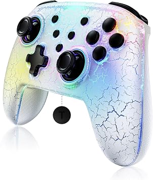 NexiGo Wireless Controller No Deadzone for Switch 2 and Switch, Bluetooth Controllers for Nintendo Switch with Vibration, Motion, Turbo and LED Light Atmosphere