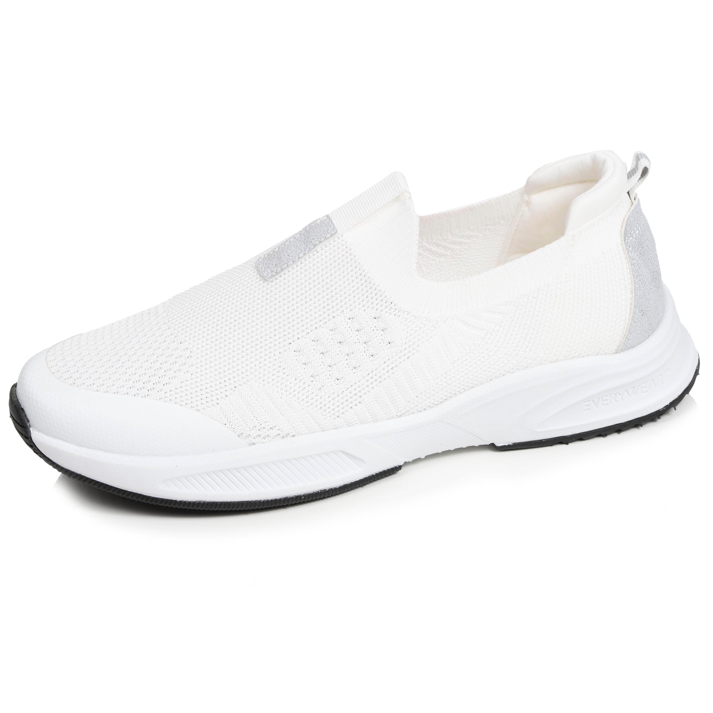 Isotoner Baskets Femme Confortable, résistante - Semelle à mémoire, A enfiler, Blanc
