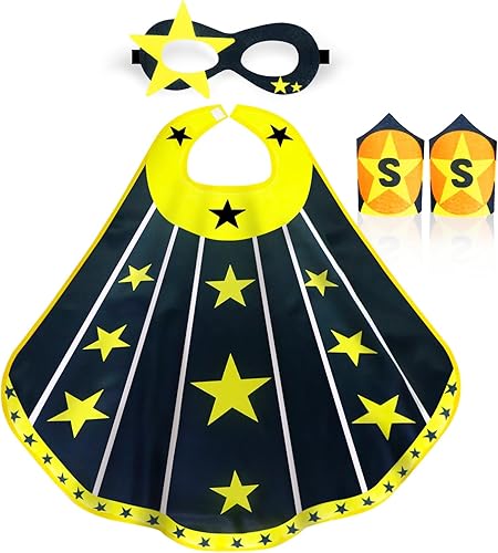 iROLEWIN Capas y máscaras de superhéroes para niños, pulseras y disfraces de superhéroes para niñas, regalos de juguetes de fiesta