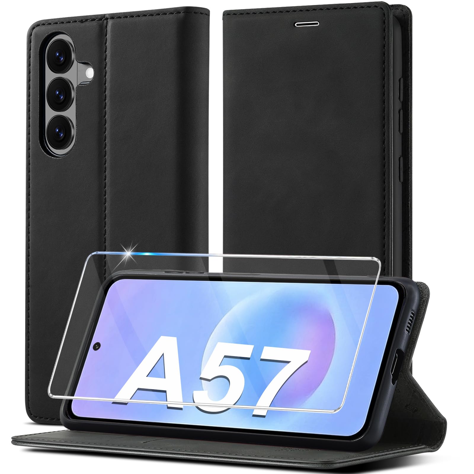 Ailicici Handyhülle für Samsung Galaxy A12/A13/A14/A15/A16/A17/A52/A53/A54/A55/A56/A57/A36/A37/A33/A34, Leder Flip Wallet Case mit Schutzhülle, Klappbar