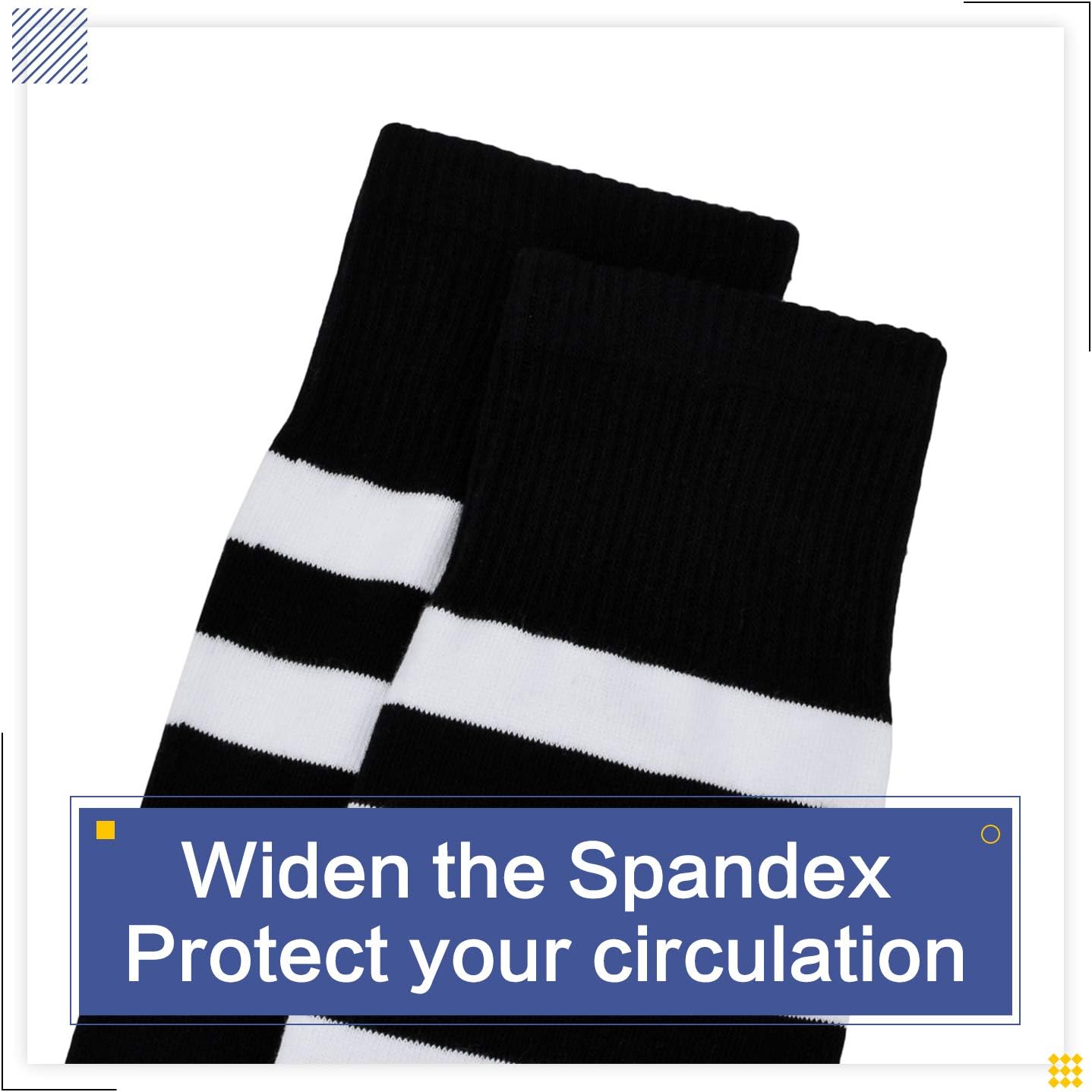 Kayhoma Extra Long Cotton Stripe Thigh High Socks Over the Knee High Plus Size Stockings… - Image 5