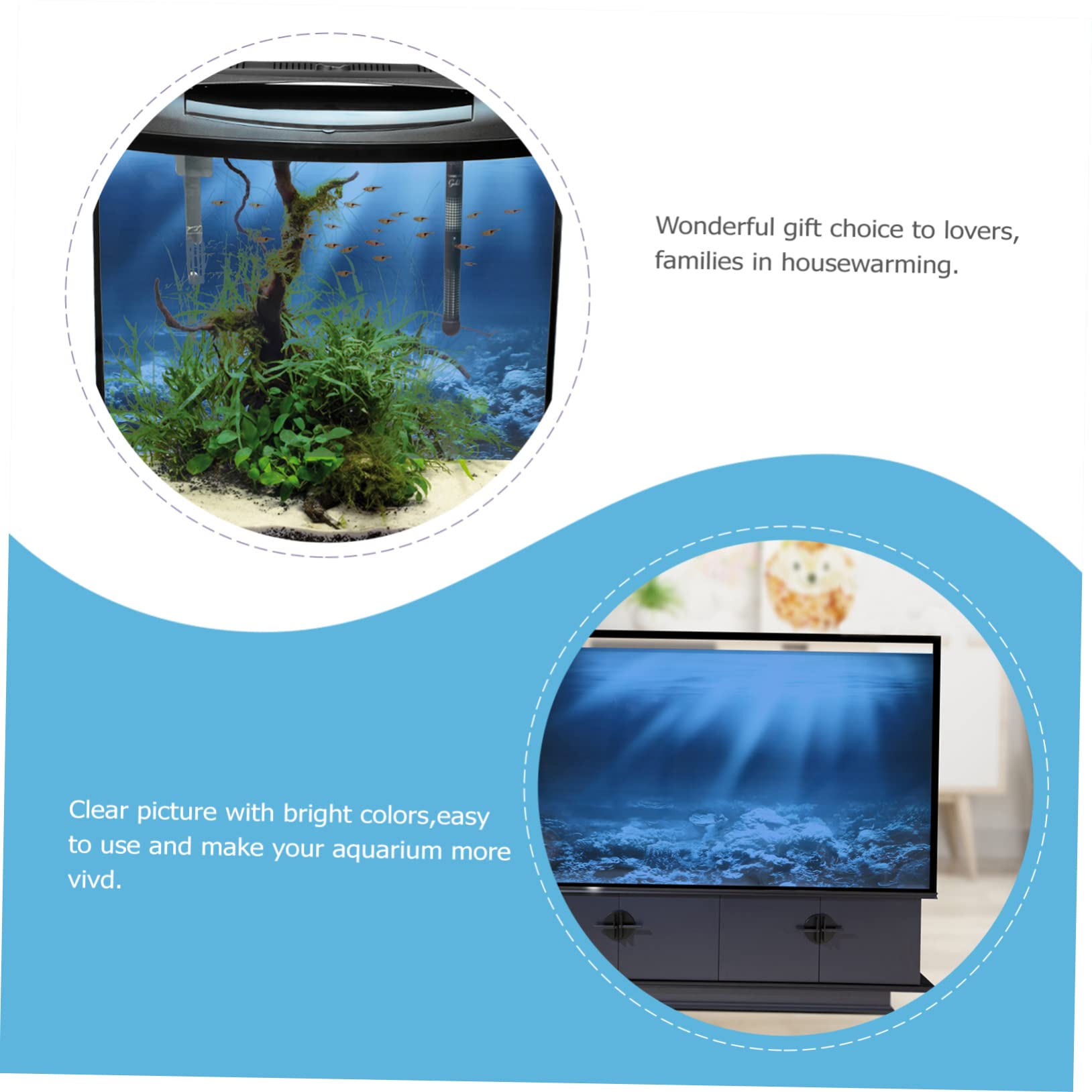 2 Pegatinas De Fondo para Pecera LED Filtro De Esponja para Pared Esponjas UV Espumadera Marina Calentador De Peces Soporte para Acuario Aire De Playa Decoración para