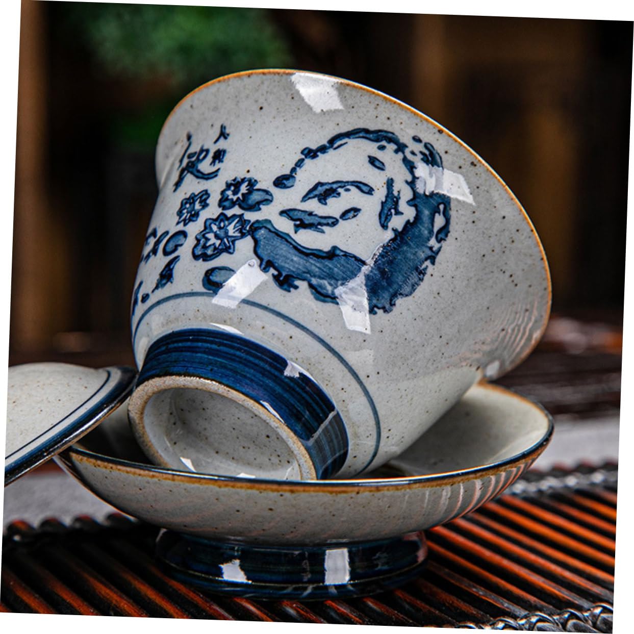 Mikinona 1satz Keramische Teeschale Im Vintage-stil Mit Unterteller Traditionelles Teeservice Für Stilvolles Teetrinken Für Teezeremonien Für Teeliebhaber