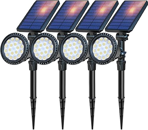 Miniatura 10 de DBF Luces solares para exteriores, luces solares ajustables para exteriores, panel solar de 2.5 W y brillante, 2 en 1, impermeable, Halloween,