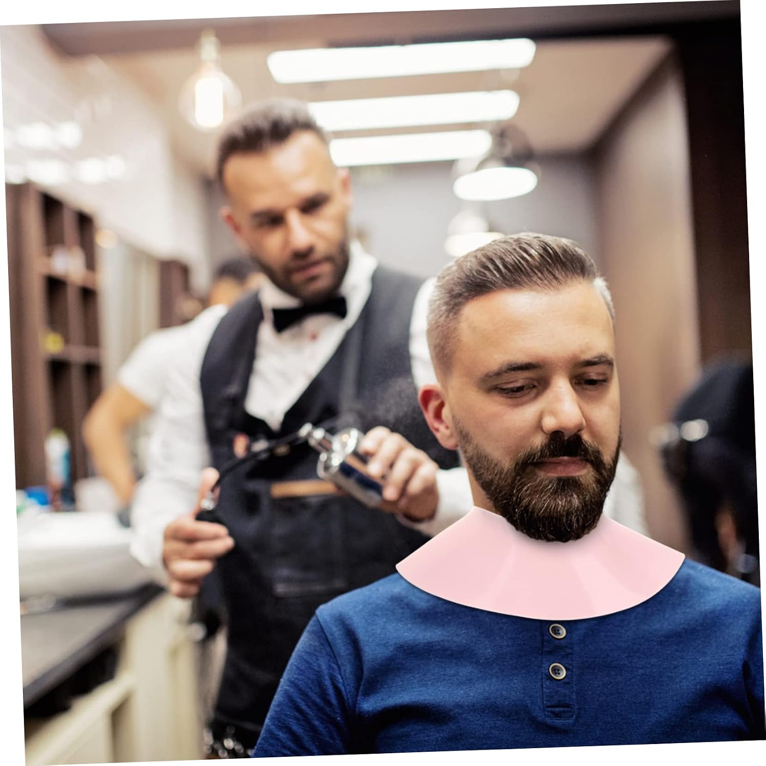MERRYHAPY Silicone Neck Wrap Cape for Hair Cutting Dyeing Lightweight Skin-Friendly Barber Tool Prevents Hair Debris Stains for Home Professional Use