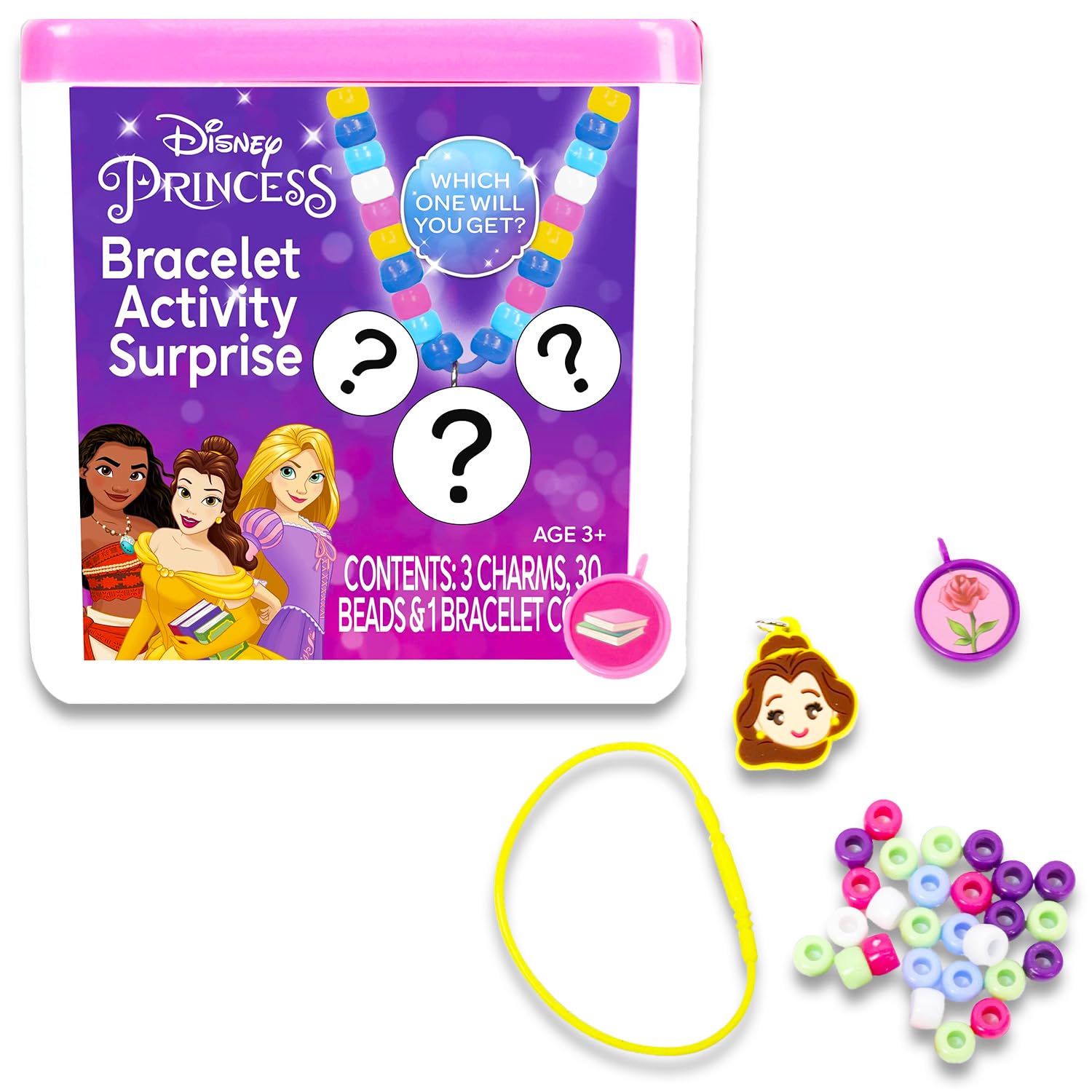 Disney Kit de fabricación de pulseras para niñas – Paquete con kit de pulsera de princesa Disney y Minnie Mouse con cuentas y abalorios, además de calcomanías adicionales y más | Pulsera de Minnie