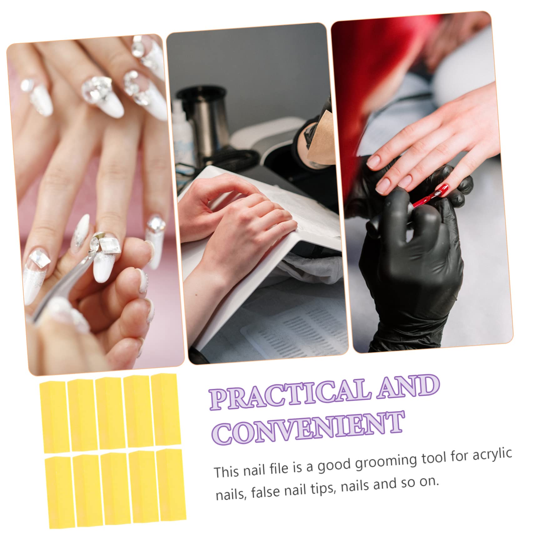 FRCOLOR 50 Pcs Bloque parachoques manicura profesional mini lima uñas cuidado uñas pintauñas Limas gel uñas limas para uñas tiras para pulir uñas liso expediente