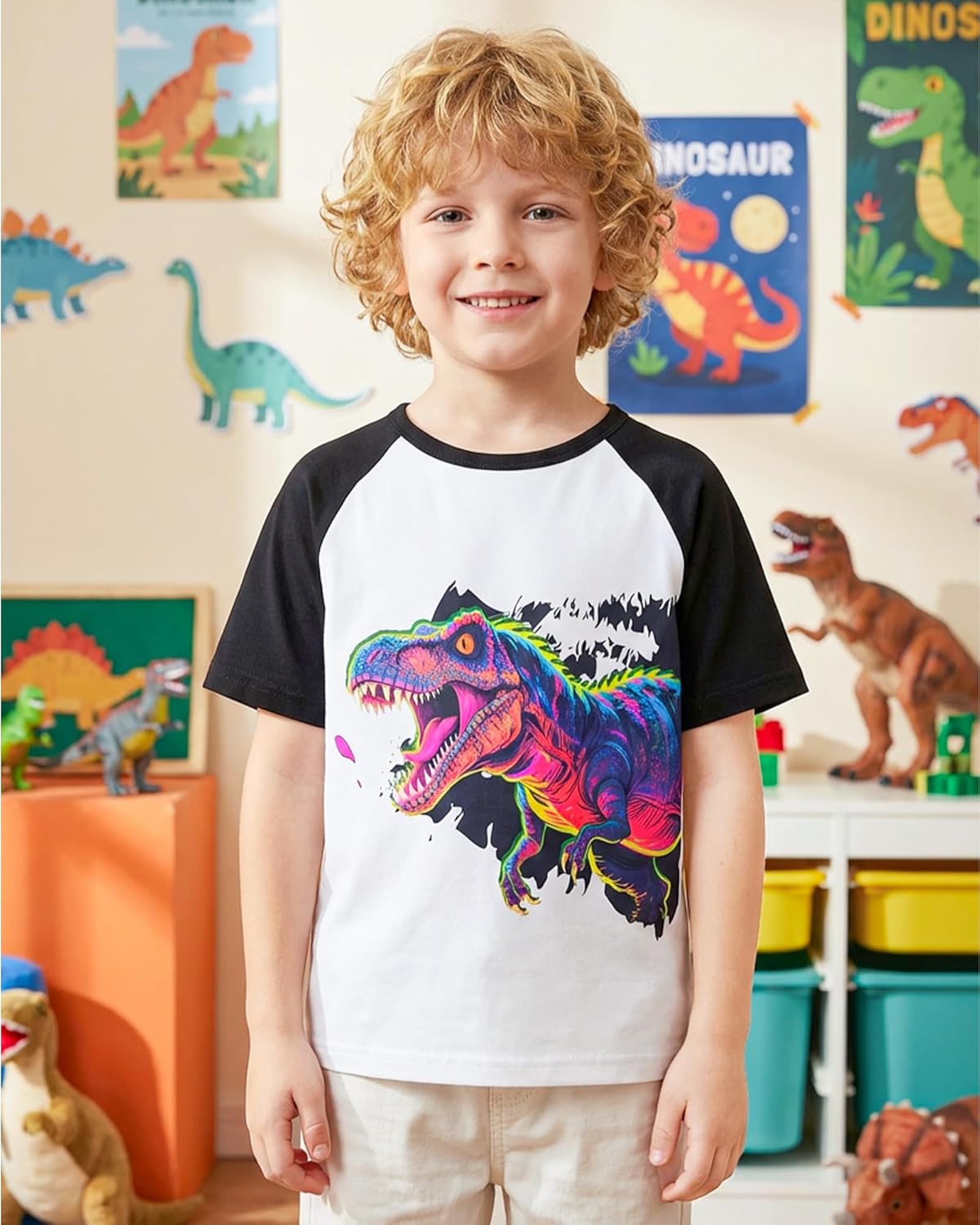 Boys T Shirts, Toddler Boys Graphic Tees, Boy Short Sleeve Tee Shirts Tops for 3-8 Years Kids - Image 2