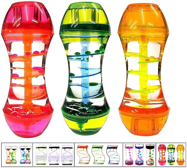 Playlearn Pack of 3 Liquid Colored Spiral Timers