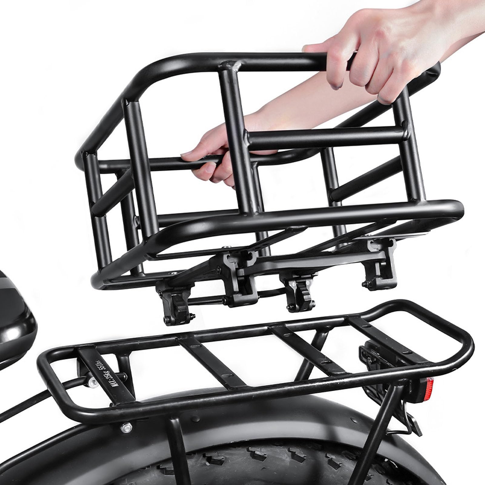 Generic Cestino Anteriore per Bici a Sgancio Rapido, Stile Intrecciato Regolabile in Acciaio con Design Staccabile per il Pendolarismo della Spesa