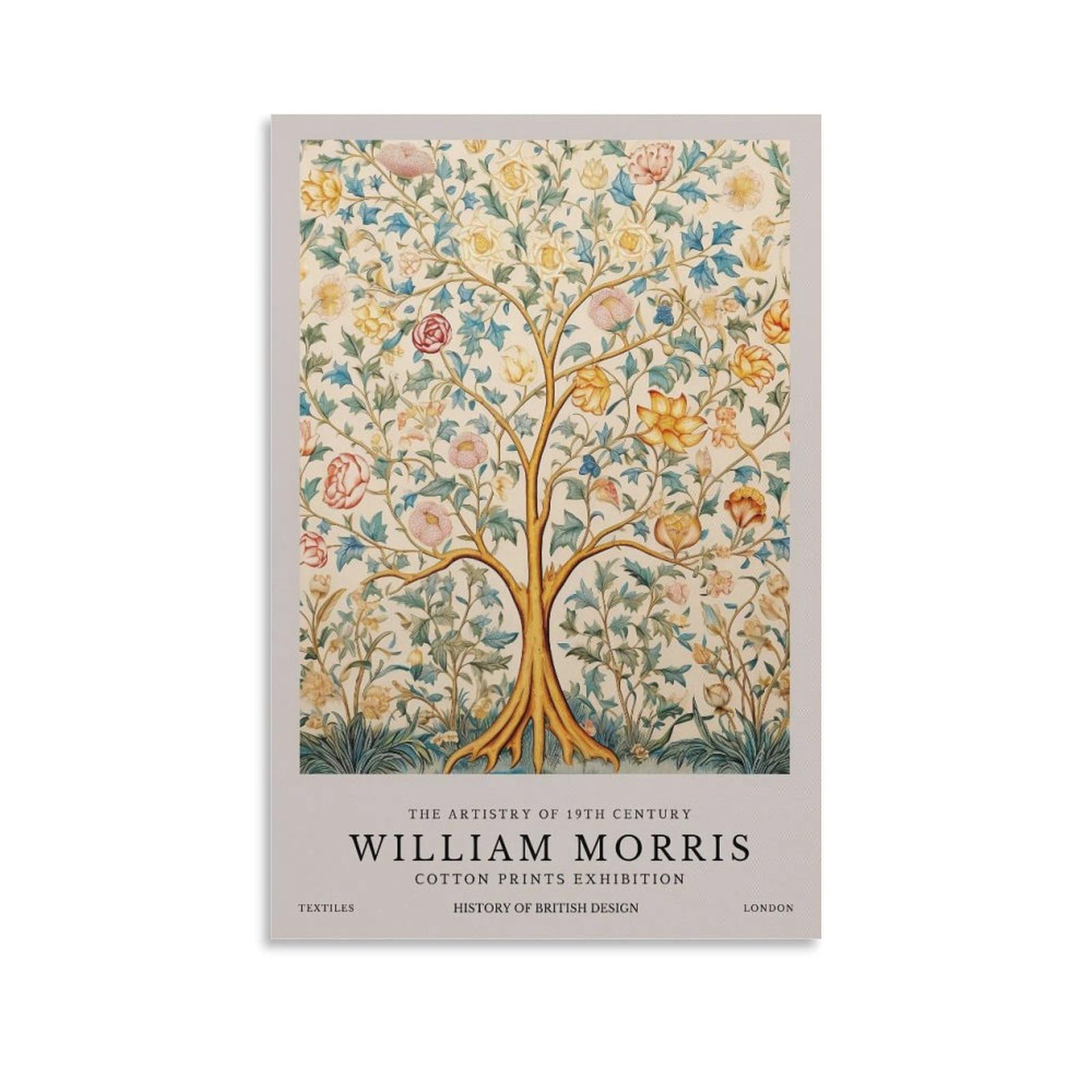 William Morris Vintage Tree of Life Floral Plant Poster For Wall Decor Canvas Wall Art For Living Room Decor 12x18inch(30x45cm)