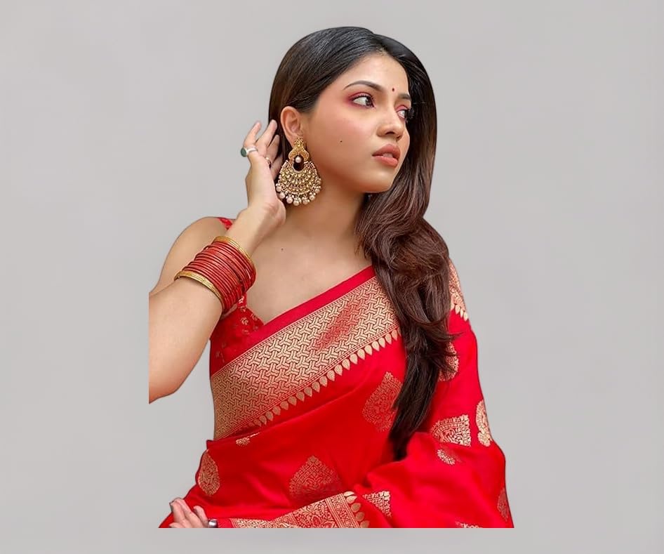 Women's Pure Kanjivaram Silk Saree Soft Design With Blouse Piece For Wedding (Pari122-51)