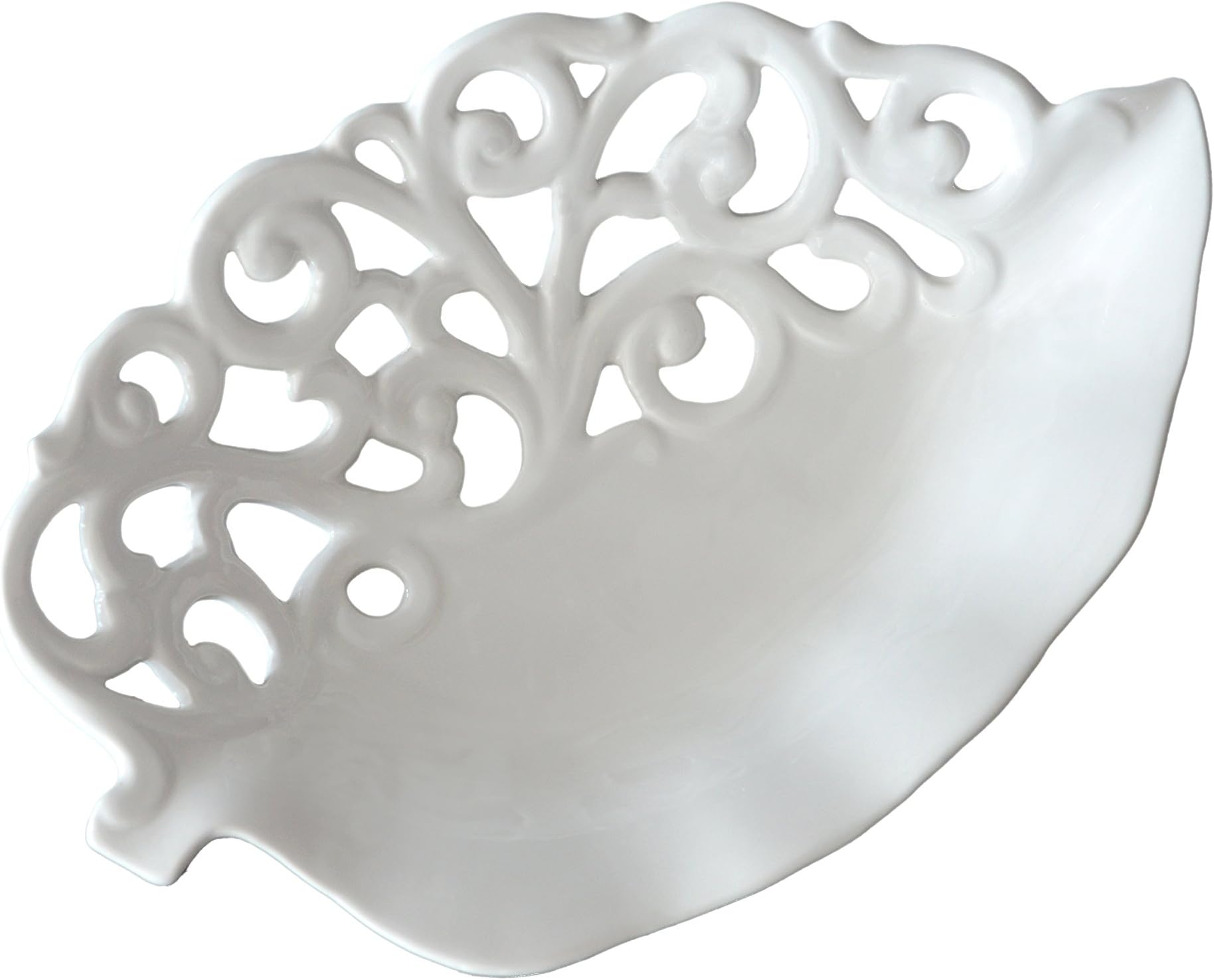 Tannex Leaf Bowl with Cut-Out Pattern, 19.25-Inch
