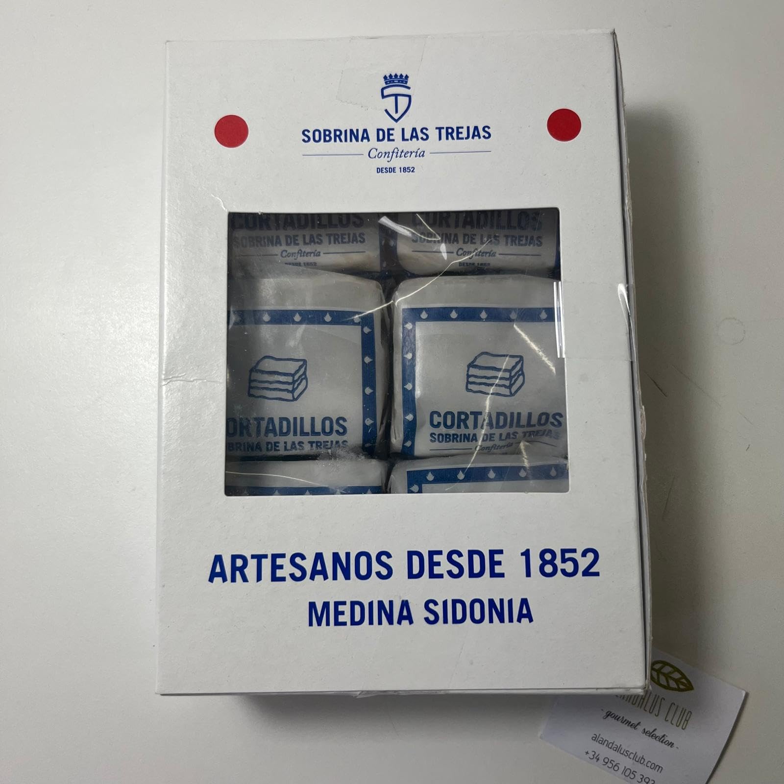 Cortadillo - Dulce con Cabello de Angel - Caja de 6 unidades - Elaborado en Medina Sidonia - Sobrina de las Trejas (Pack de 1 caja)