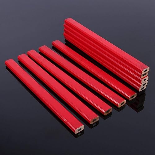 Miniatura 7 de Raguso 10 unidades por paquete de lápices de carpintero de plomo duro de 6.890 in, lápiz rojo para carpintería para constructor, juego de