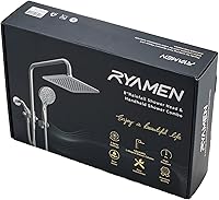 Vista 9 de Ryamen Combo de cabezal de ducha doble, cabezal de ducha de lluvia de alta presión de 8 pulgadas con rociador de mano, cabezal de ducha de mano de 6