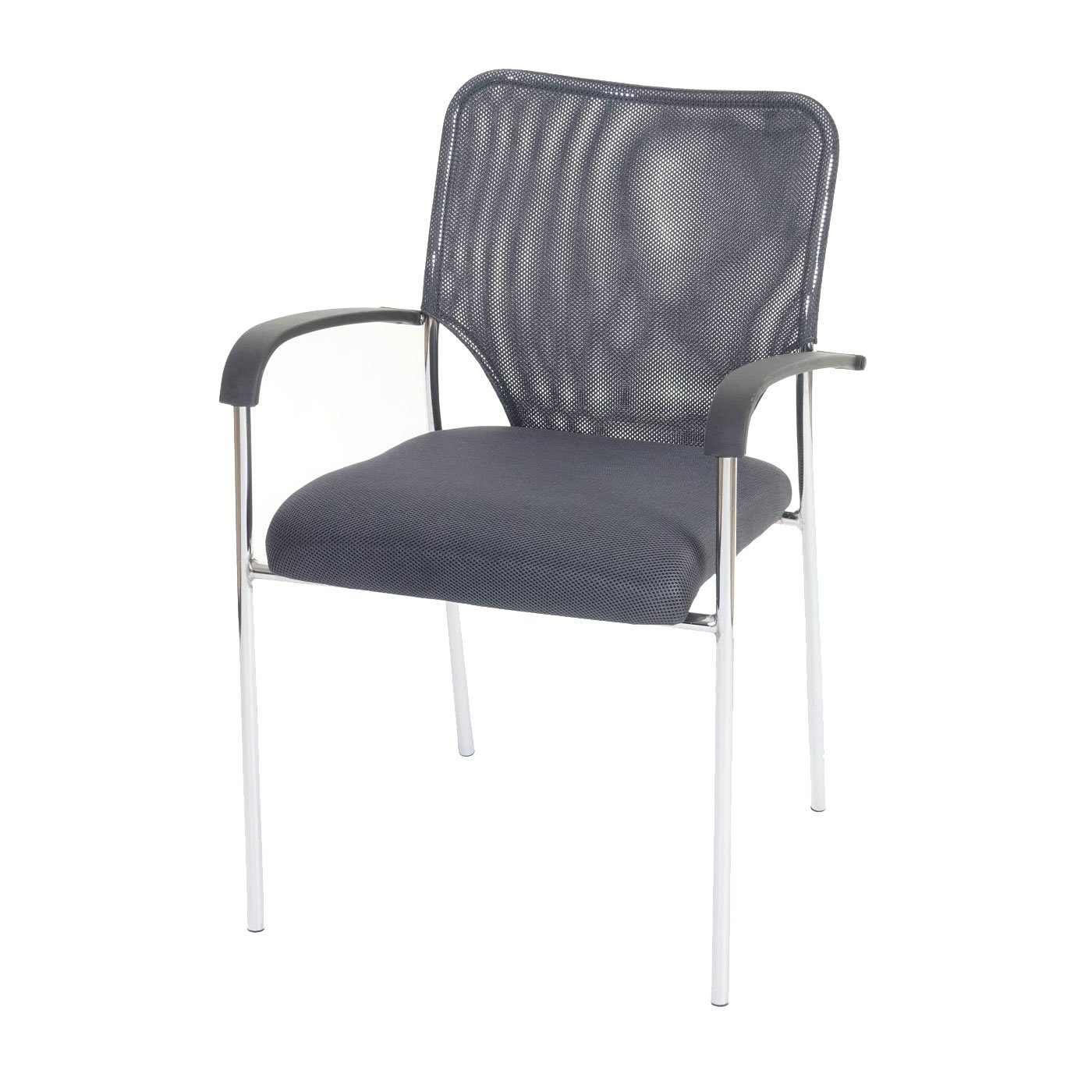 Lote de 4 sillas de conferencia/Visitor Tulsa, apilable, tejido – Asiento gris, respaldo gris