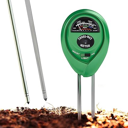 HealthyWiser Soil pH Meter, 3-in-1 Soil Test Kit for Moisture Plant Care Soil Tester