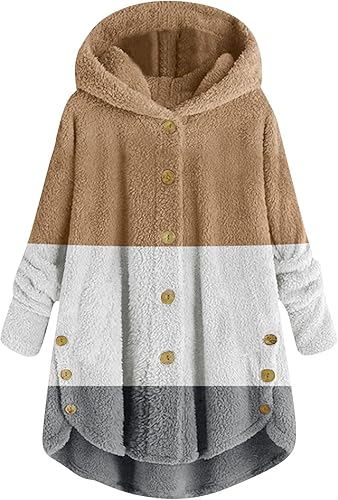 UODSVP Abrigos de guisantes con botones para mujer cárdigan suelto de lana chaqueta de invierno chaquetas de moda