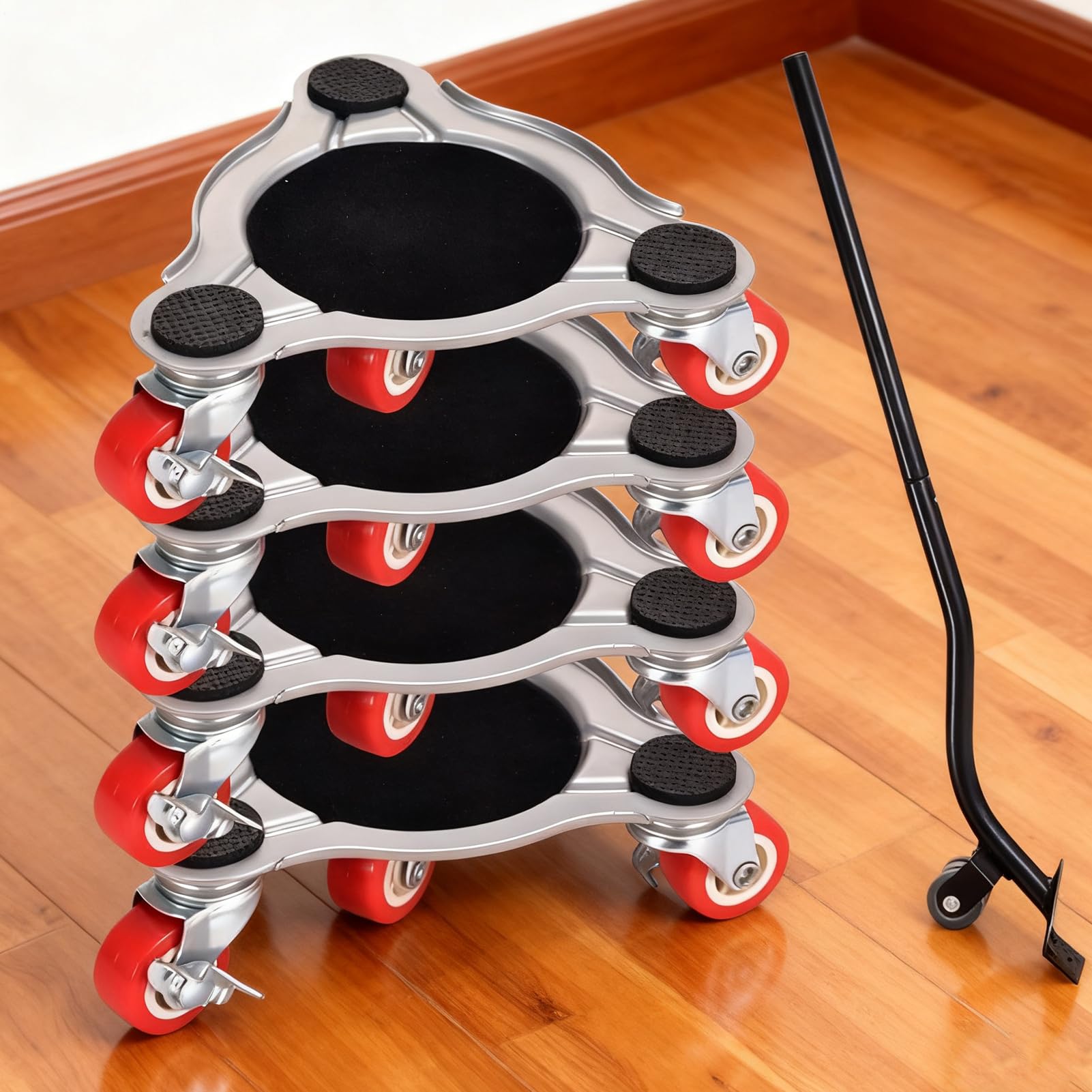 Movers Movers with Wheels – 12 inch Carbon Steel Triangle Flat Cart for Large Movers Lifting and Moving with Easy Transport Function, Perfect for Wardrobe, Frigorifero, Sofa, Pianoforte, Appliances