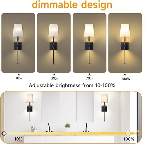 Miniatura 2 de Juego de 2 apliques de pared, lámparas de pared industriales retro, apliques de tocador de baño con cable para iluminación de pared con pantalla de