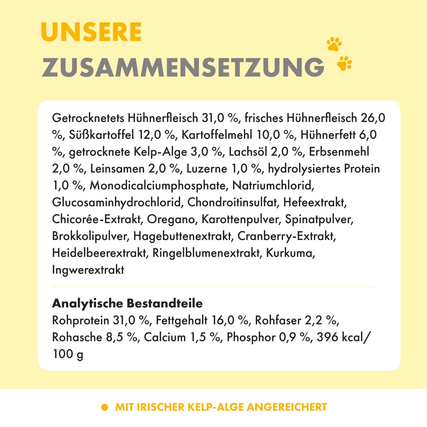 Irish Pure Puppy Trockenfutter | 12kg | Welpenfutter | Freiland-Huhn mit Kelp-Alge & Gemüse | Puppy | Hoher Fleischanteil | Getreidefrei | Sensitiv | Hundetrockenfutter | Für alle Rassen