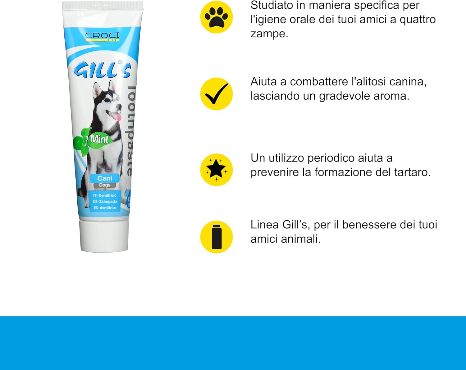 Croci Gill’s – Toothpaste for Dogs with Mint, for Cleaning and Oral Hygiene of Dogs, Prevents Bad Breath, 100g (Pack of 2)
