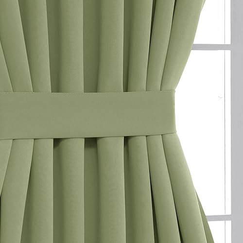 Miniatura 29 de Deconovo Cortina opaca de Navidad para puertas de vidrio y luces laterales, panel de privacidad con aislamiento térmico con doble bolsillo para