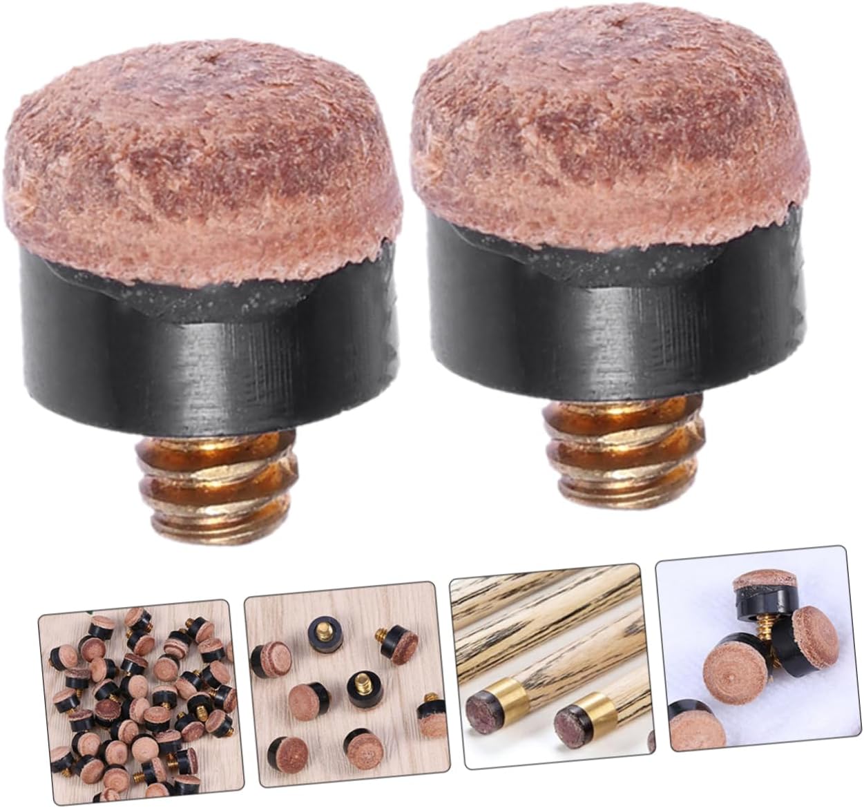 balacoo 160pcs Screw Billiard Cue Tips Leather Replacement Tips for Pool Sticks Essential Billiard Accessories for Players and Enthusiasts