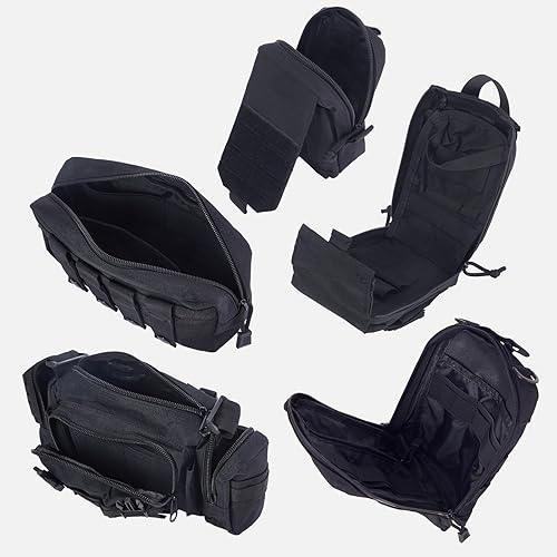 Miniatura 6 de Bolsa Organizador Universal Táctica para Respaldo de Asiento de Coche, Panel Táctico Molle para Vehículos, Accesorios de Equipaje con 5 Bolsas Molle