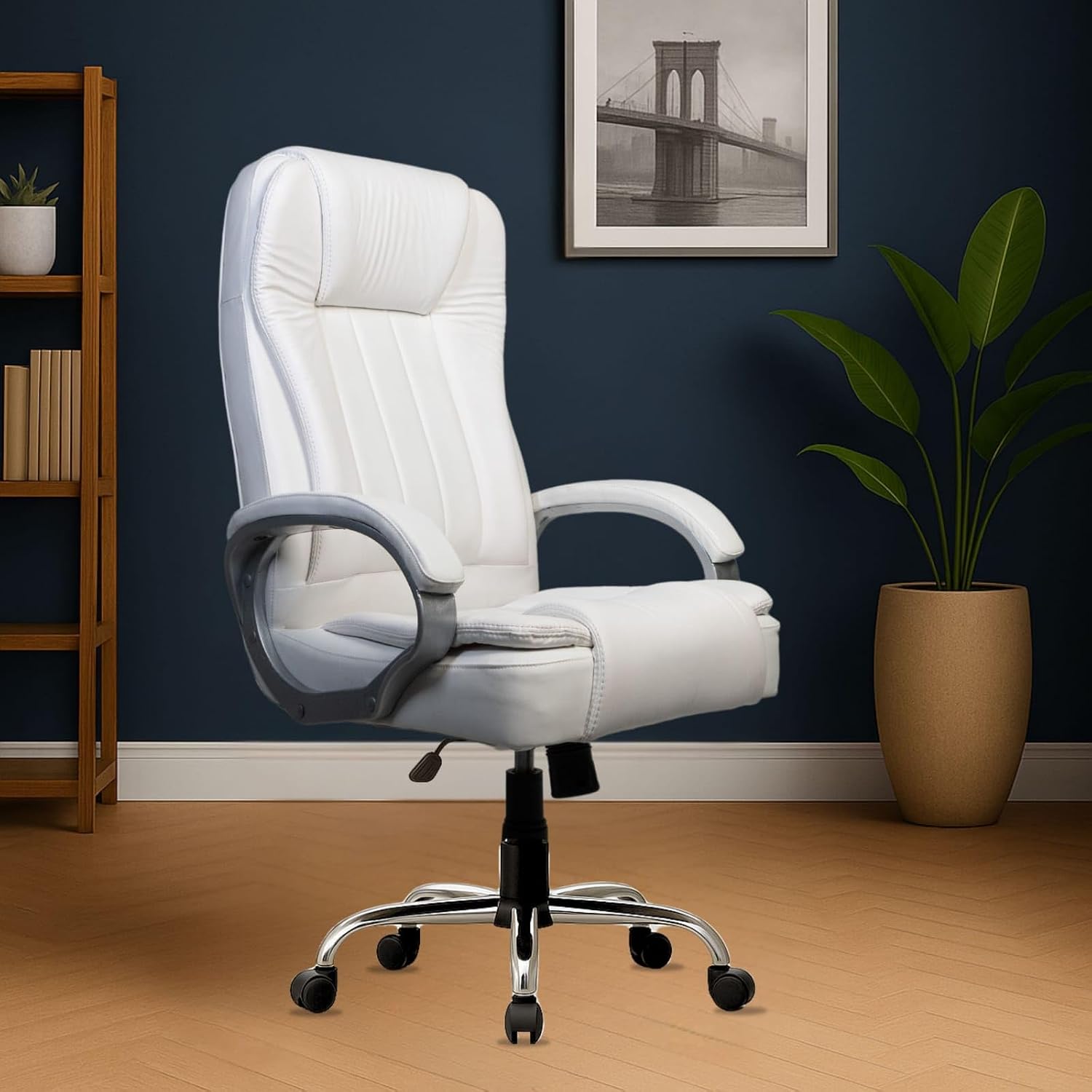 Align Seats Vionna High Back Revolving Office Chair – Ergonomic Leatherette Orthopedic Boss Chair with Cushioned Armrest, ...
