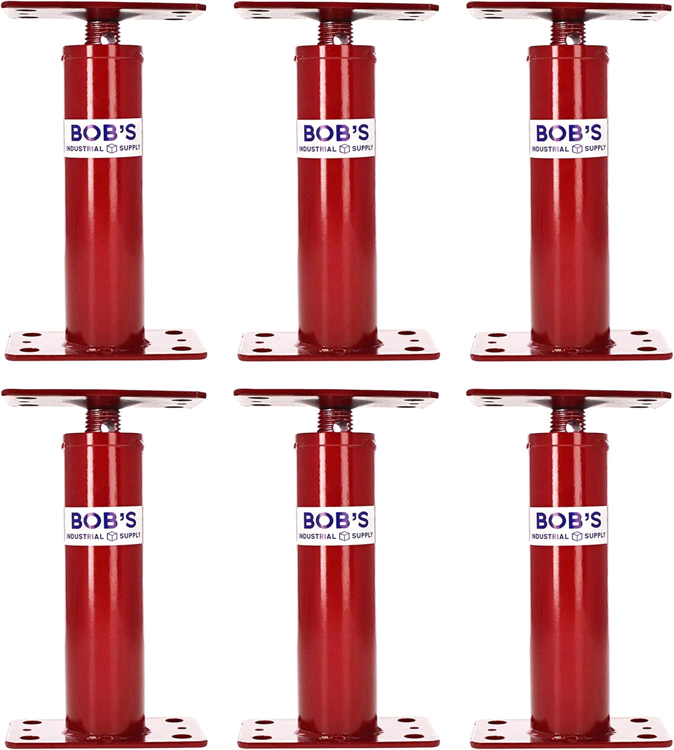 BISupply House Jacks for Leveling Crawlspace 6 Pack - 12 to 16 inch Adjustable Support Beam Basement Jack Post - Floor Lifting Joist Beam Brace for Cellar Ceiling - Screw Pole Jack