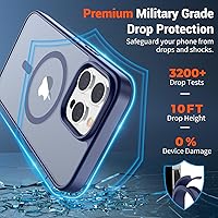 Vista 597 de SUPFINE - Funda magnética para iPhone 13 Pro Max (compatible con MagSafe), (protección contra caídas de grado militar de 10 pies), delgada, Negro