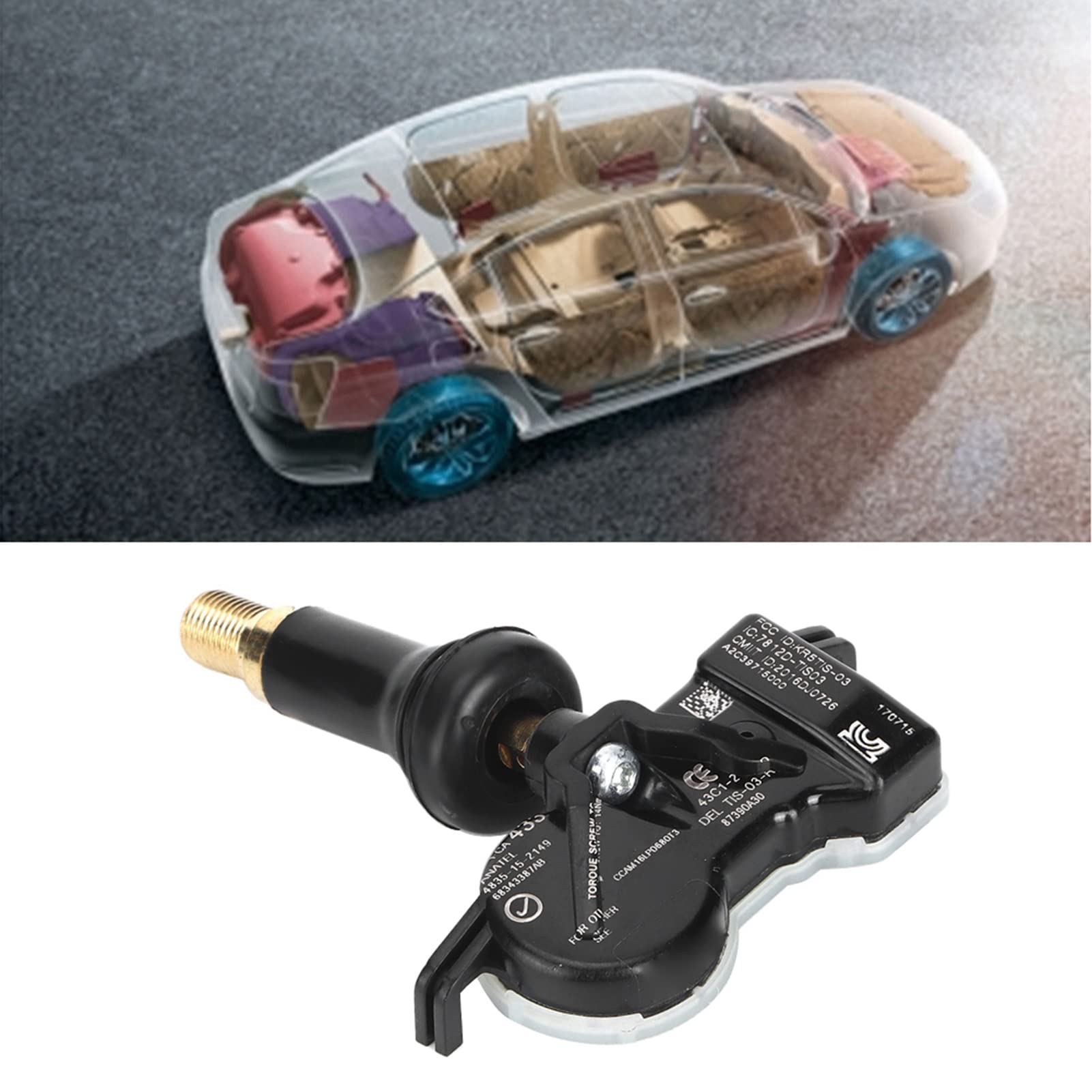 Qiilu Sensore pressione pneumatici, sensore monitoraggio pressione pneumatici 68193586AA 68313387AB Fit adatto per sensori pneumatici renegade
