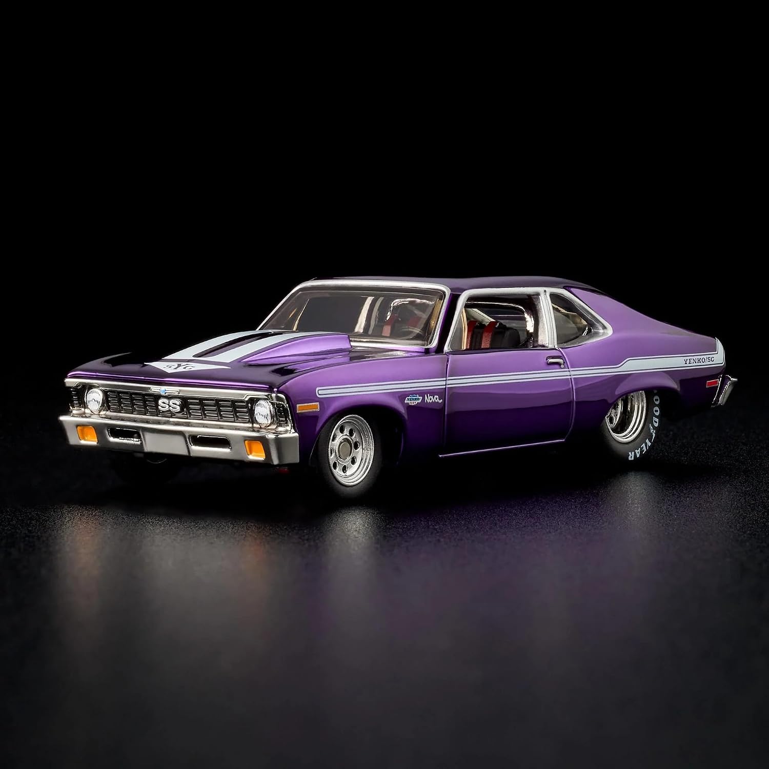 Hot Wheels RLC 1972 Chevy Nova SS – Spectraflame Purple, Real Riders Pro Strip Wheels, Premium 1:64 Diecast Collectible, Metal Body & Chassis, Limited Edition