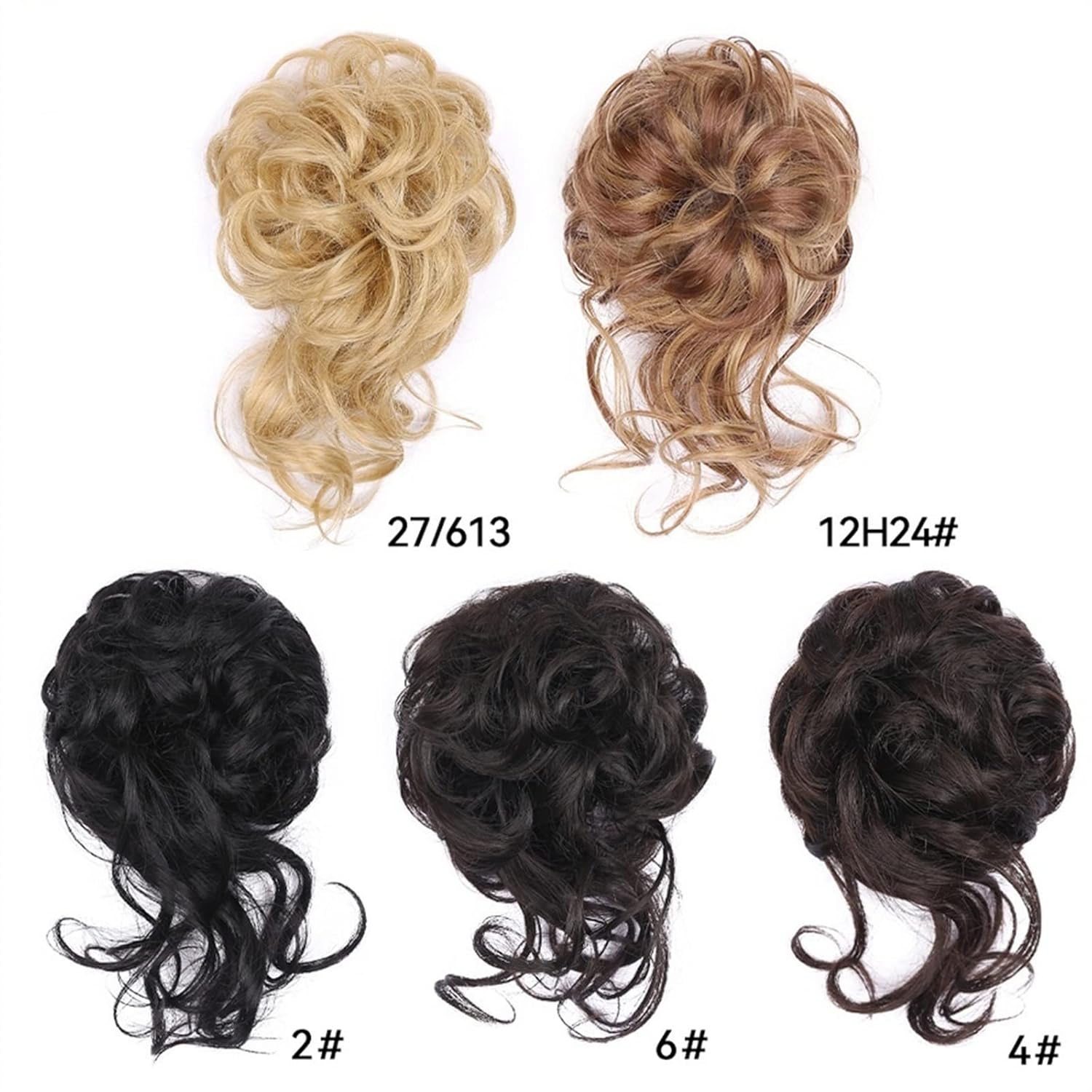GSOUL Hair Bun Pieces for Women Messy Bun Hair Pieces Long Wavy Wraps Ponytail Extensions Elastic Bands Curly for Women