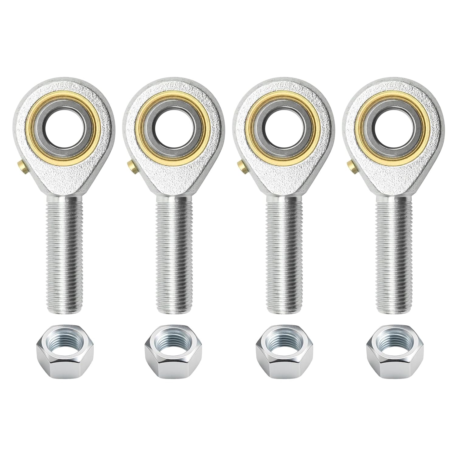 MDEOOSKY 4 PCS POSB5 Male Rod End Bearings, 5/16 Inch Bore with 5/16-24 Right-Hand Thread, Self-Lubricating Joint Rod Ends for Hydraulic Cylinders and Automation Equipment