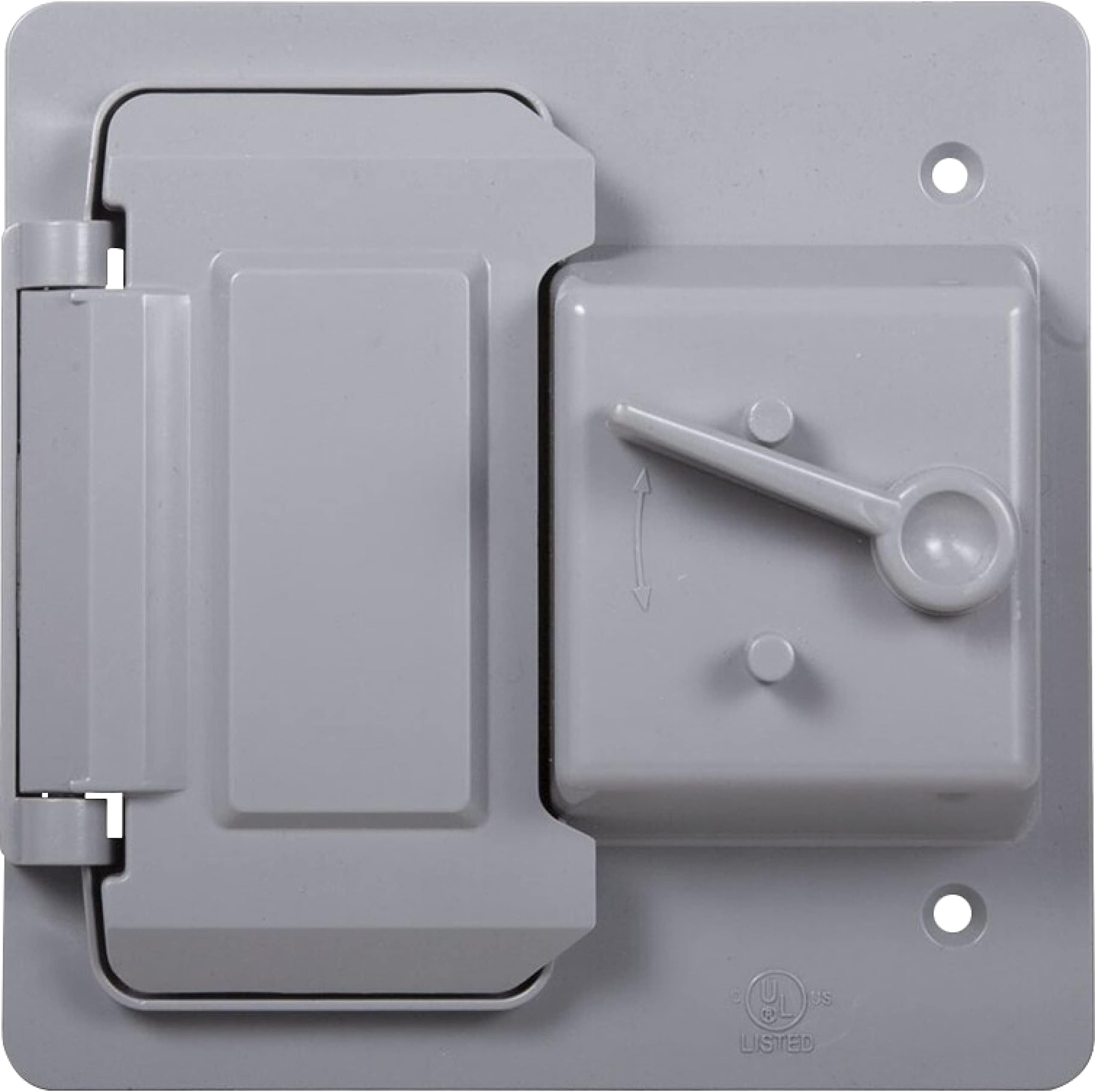 Bell PTC521GY 2-Gang Weatherproof Switch and Outdoor Outlet Cover, Gray Polycarbonate GFCI and Toggle Switch Covers for Home Improvement, Outdoor Electrical Box Protection, UFAST 8-in-1, NEMA 3R
