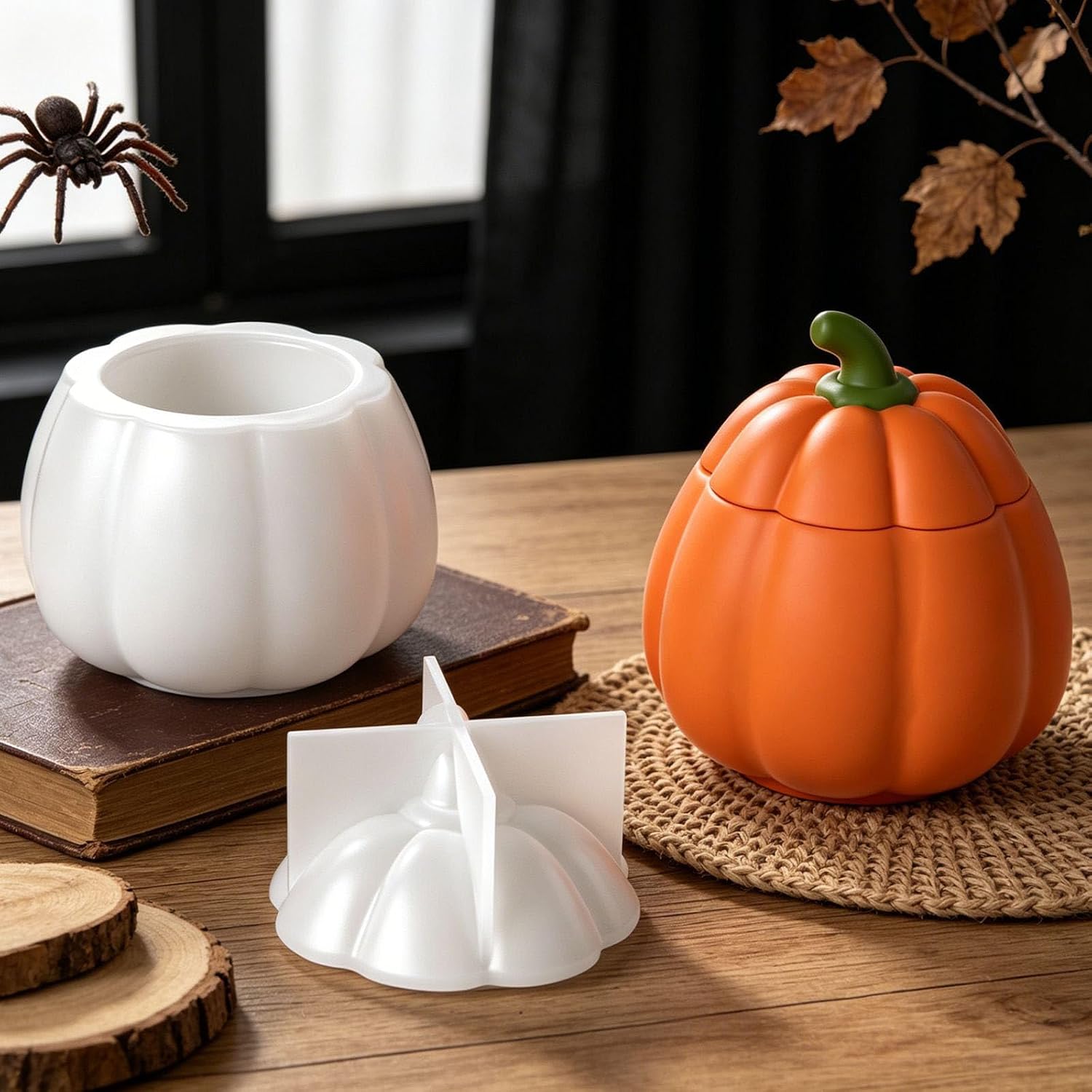 Silicone Pumpkin Jar for Soap Making with Easy Releases Feature Craft Decoration