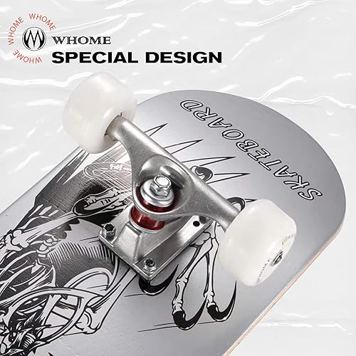 Miniatura 5 de WHOME Pro - Patineta completa para adultos, jóvenes y niños principiantes, de 31 pulgadas, doble patada, cóncava, 8 capas de arce duro alpino,