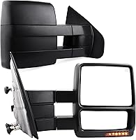 YITAMOTOR Power Heated Towing Mirrors for 2007-2014 Ford F-150 w/ LED Turn Signals & Puddle Lights - Pair