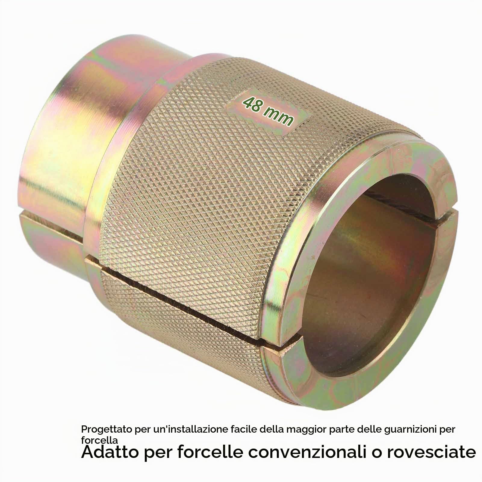 Strumento Driver Guarnizione Forcella, Strumento Driver Guarnizione Olio Forcella Moto Acciaio Al Carbonio Universale per Forcelle Rovesciate Convenzionali (48 mm)