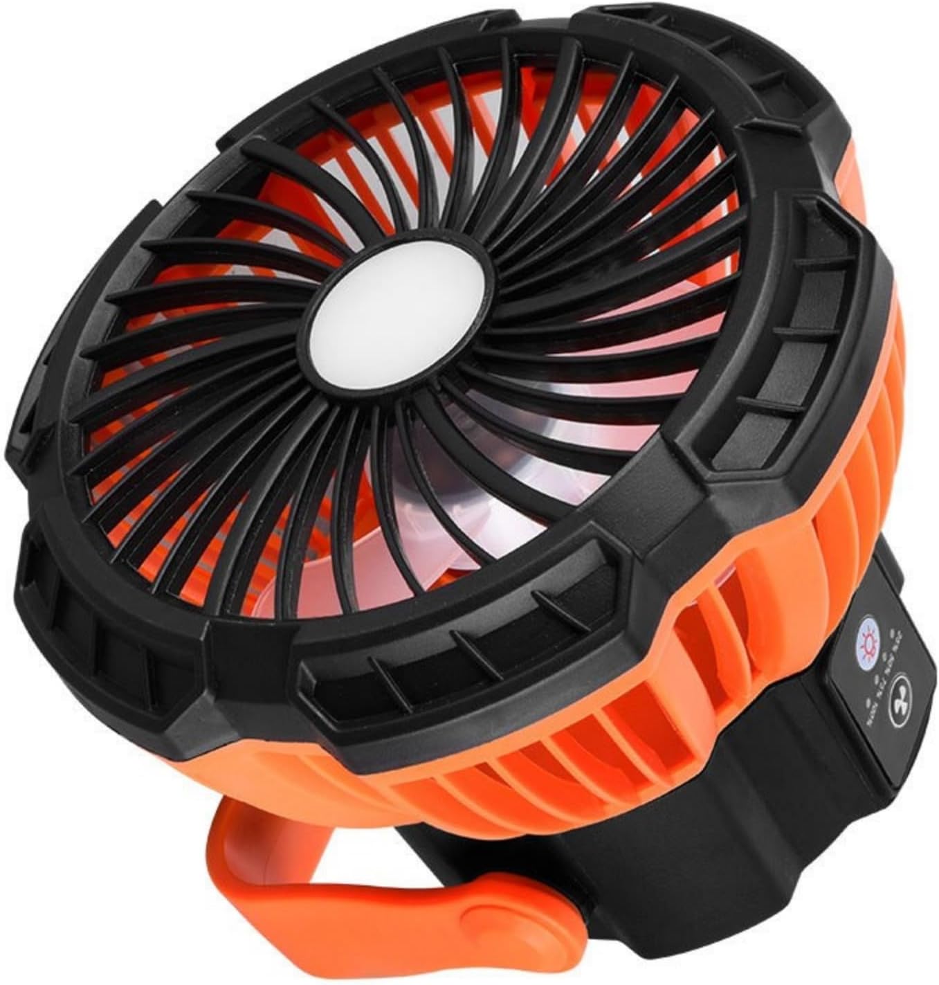 Battery Powered Camping Fan LED Light Regulable Speeds Hanging Light For Backpackers Fishing Outdoor Cooling With LED