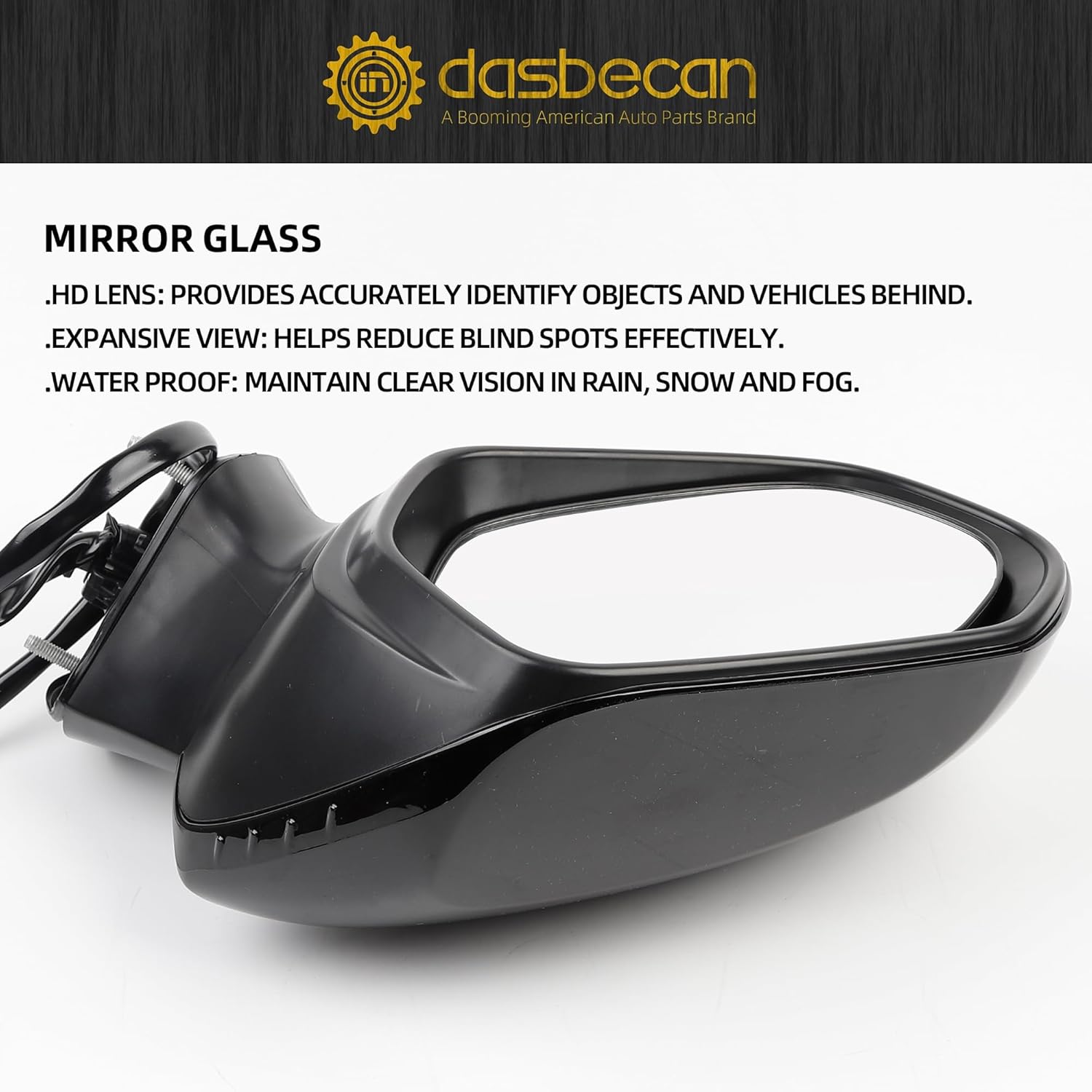 Dasbecan Driver Side Mirror Black Compatible with 2020-2025 Toyota Corolla SE& SE Nightshade Heated Manual Fold Power Adjustment w/Turn Signal Left Door Rear View Mirror Assembly 6PINS # 87940-12G00
