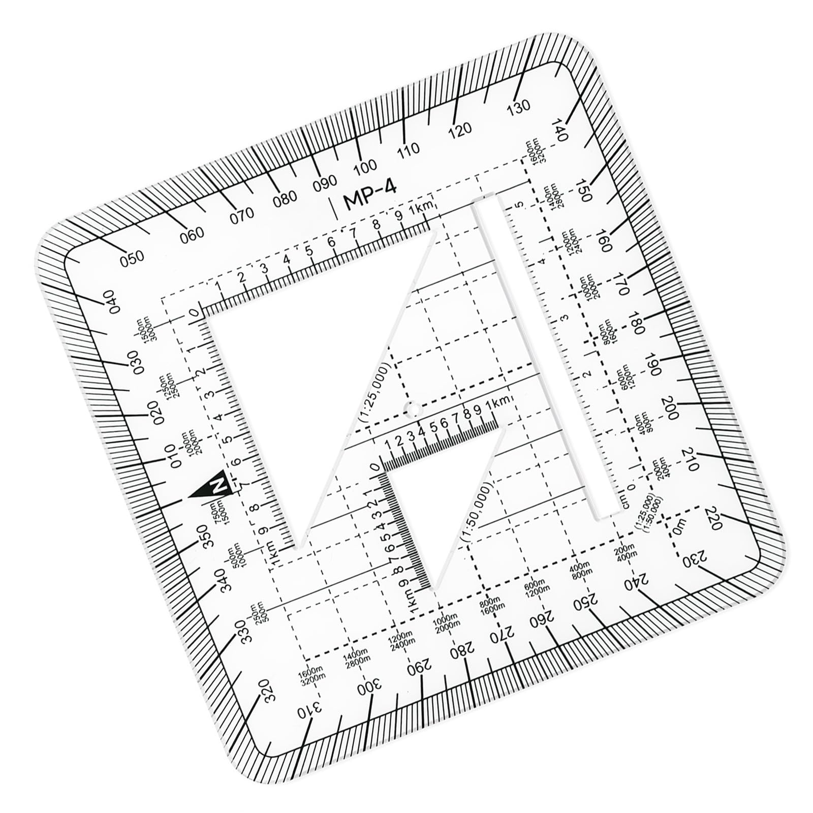 Gridded Coordinate Protractor Measuring Tool with Gridded Metric Scales 10x10cm for Engineering Architectural Measuring Coordinate Scale