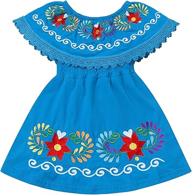 Mexican Dress for Toddler Girls Floral Embroidered Burkina Faso | Ubuy