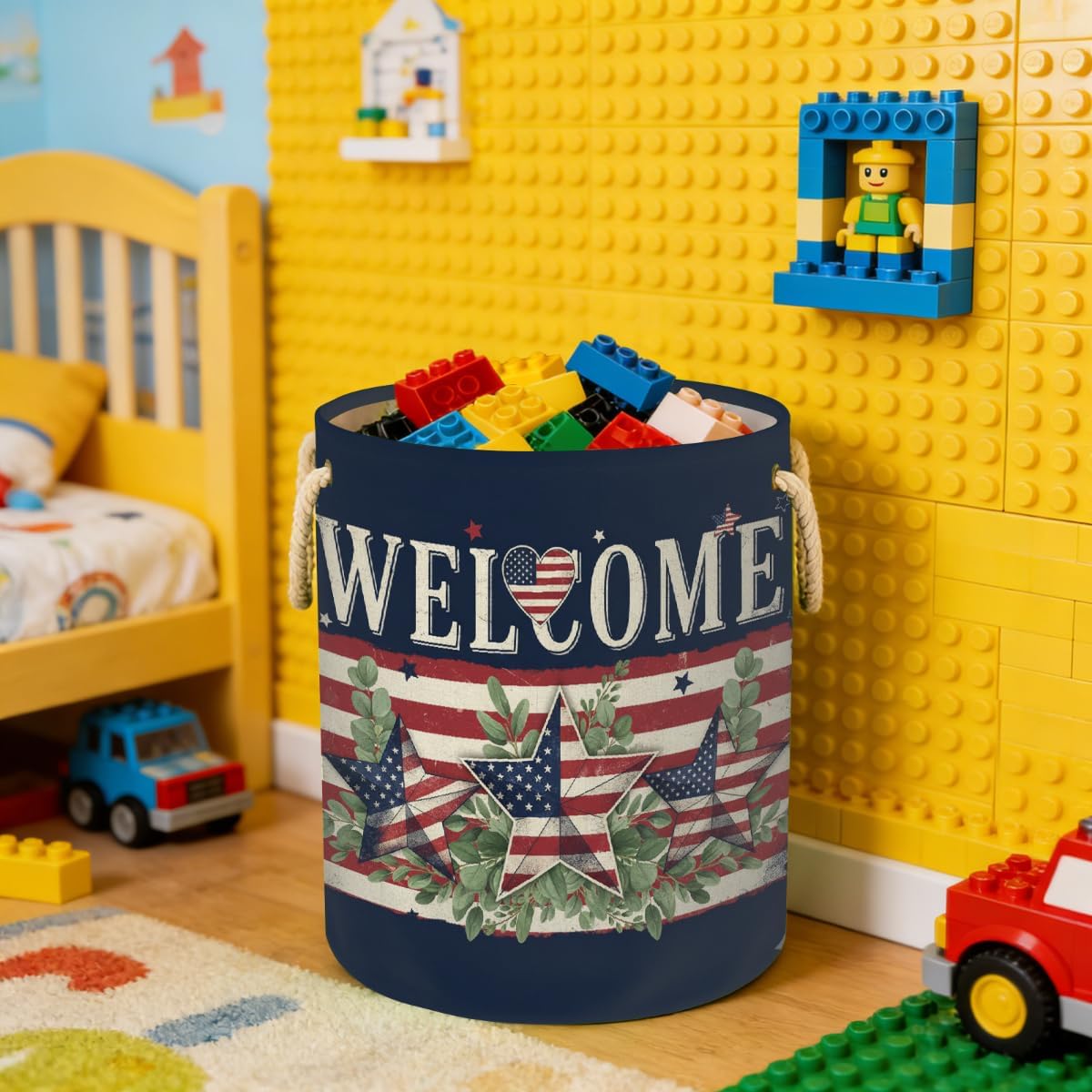 Best Large Laundry Basket Hamper 58L - Welcome Usa Flag Collapsib... 2026