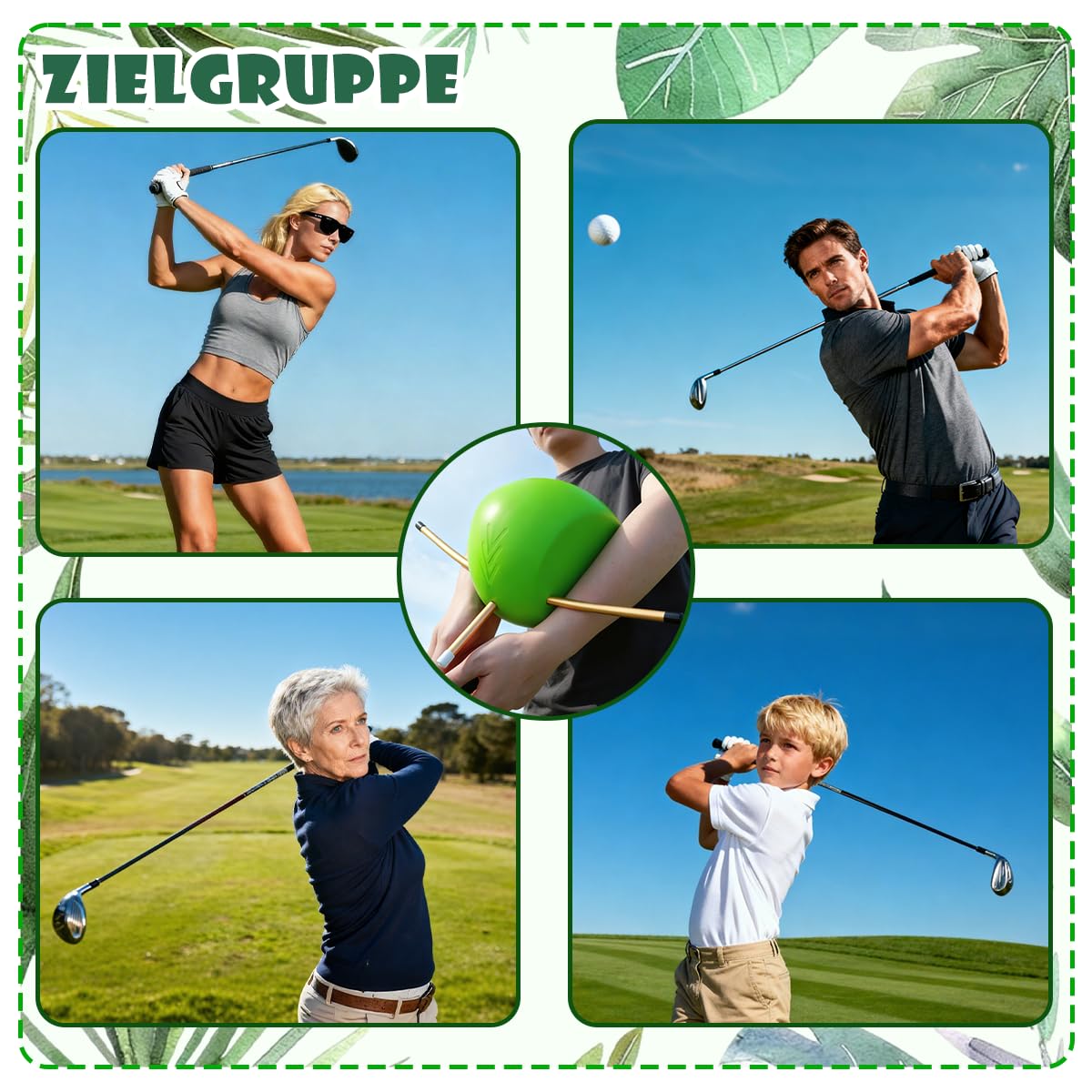 Golf Trainingshilfen,Golf Training,Schwungtrainer FüR üBungen Zur Haltungskorrektur,Um Verschiedene SchläGe Zu Verbessern,Die Arm-KöRper-Koordination Zu Verbessern,Geeignet FüR AnfäNger Und Fortge