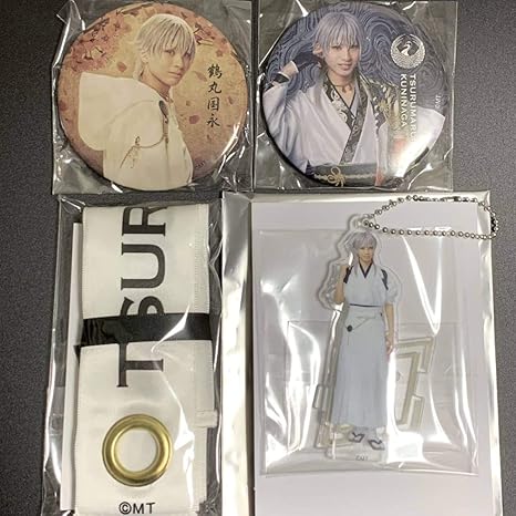Amazon ミュージカル 刀剣乱舞 鶴丸国永 岡宮来夢 缶バッジ アクリルスタンドキーホルダー パーカーリボン セット 歌合 乱舞狂乱 アニメ 萌えグッズ 通販